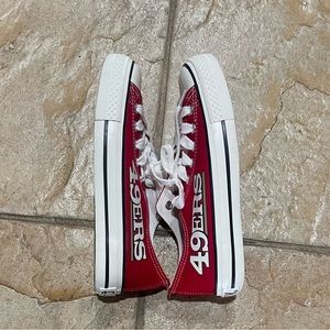 Red 49ers tennis shoes size 3.5
